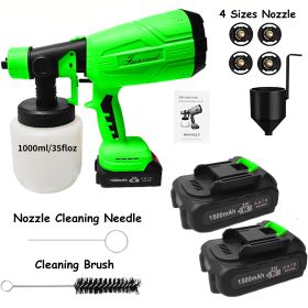 Paint Sprayer 200W High Power Electric Spray Paint With Adjustable Spray Width Knob 4 Nozzles,Easy To Clean For Paint Sprayer For Furniture Garde (Color: Green)