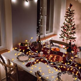 1Pc 7.87FT Lighted Birch Garland Lighted Twig Vine Lights 144LED Birch Garland With Lights String Light With Timer 8 Modes IP45 Waterproof For Ch (Option: Warm white)